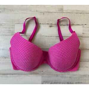 Victorias Secret Uplift Semi Demi Hot Pink Bra sz 32DD
